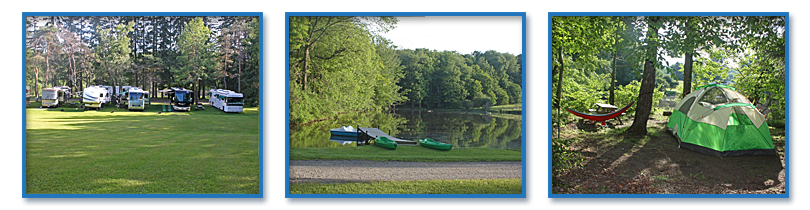 A wide range of campsites and amenities at Cooperstown Family Campground.